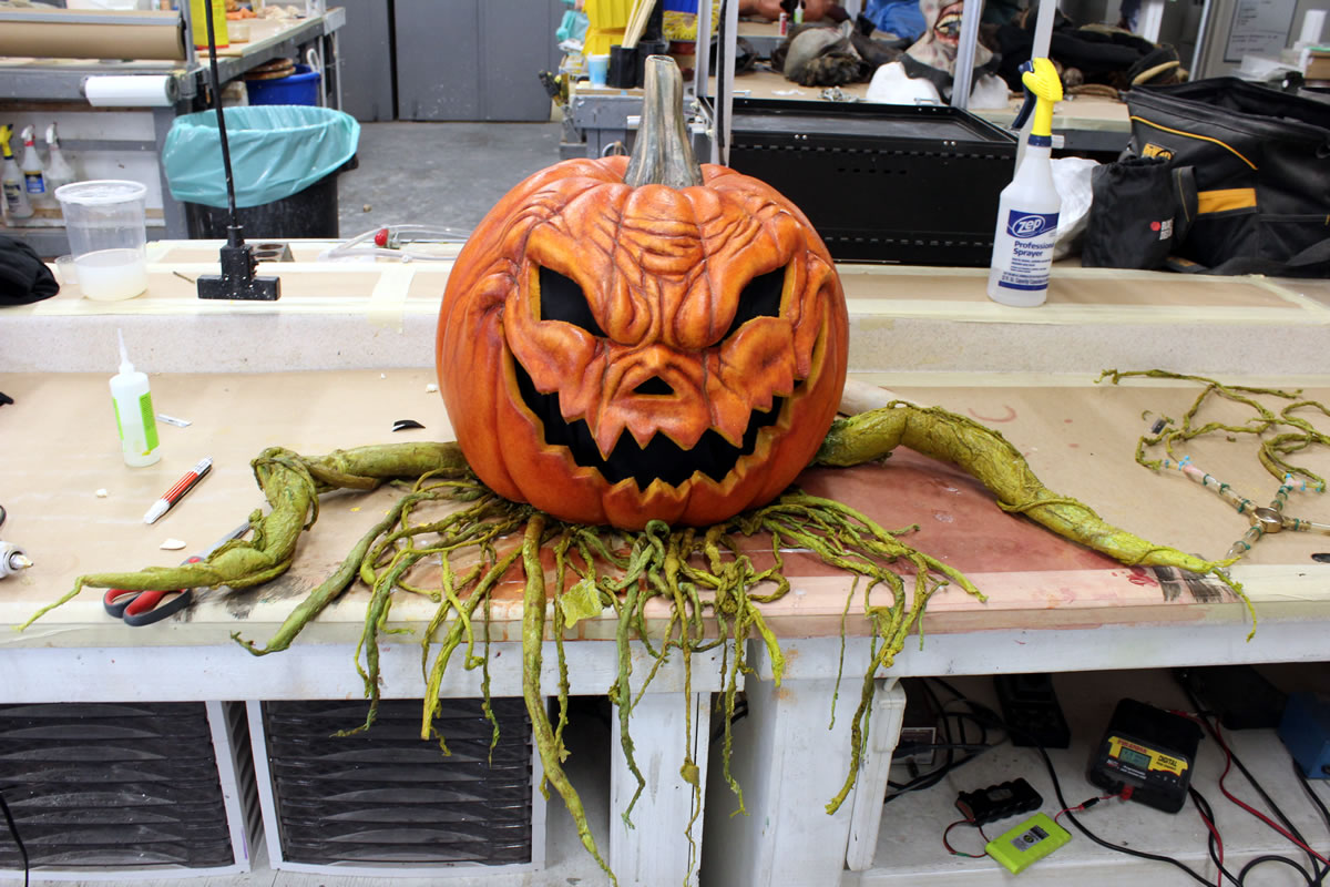 Animatronic evil pumpkin for the film 'Tales from Halloween'